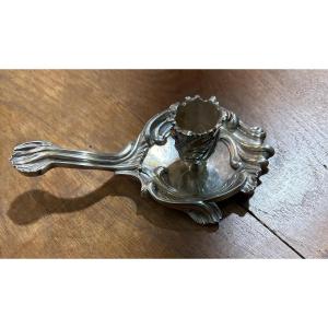 Solid Silver Hand Candle Holder Minerva 180 Grams