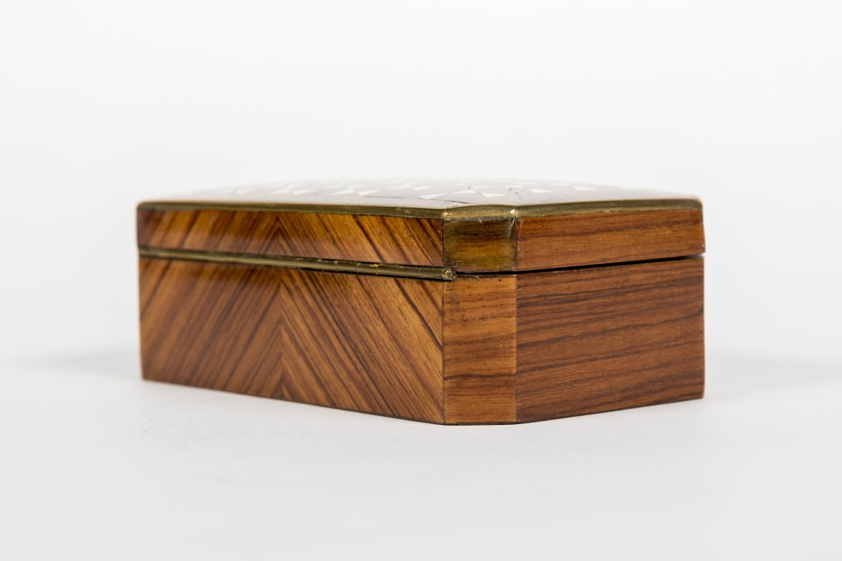 0003 / 0962a Jewelry Box With Geometric Inlay-photo-2