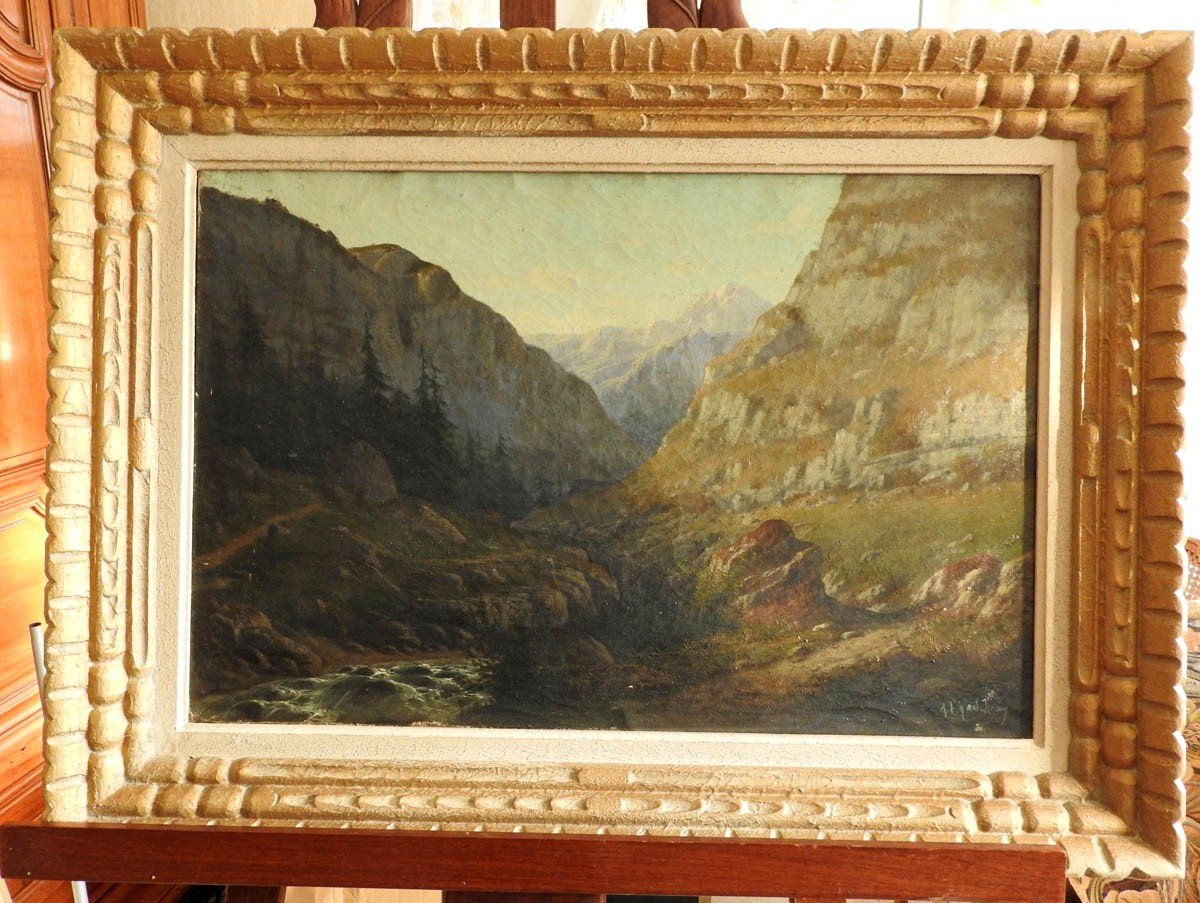 Huile Sur Toile Par A Godchaux Torrent Dans Les Pyrénées