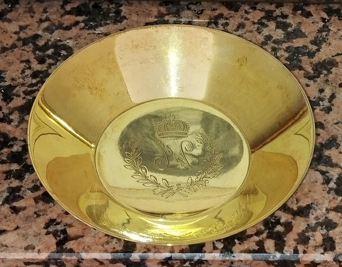 Silver-gilt Cup And Saucer, Emperor Napoleon I's Campaign Service, Reissue (1)-photo-3