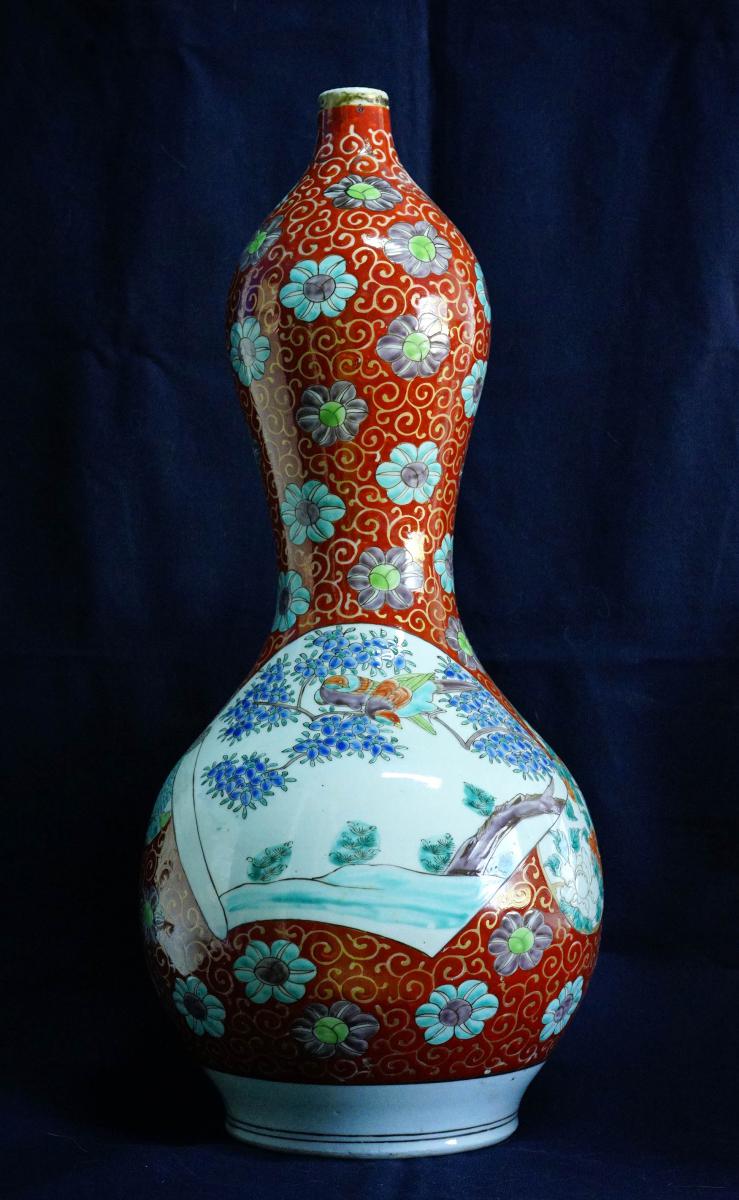 Grand Vase Double Gourde Porcelaine d'Arita Japon Vers 1850