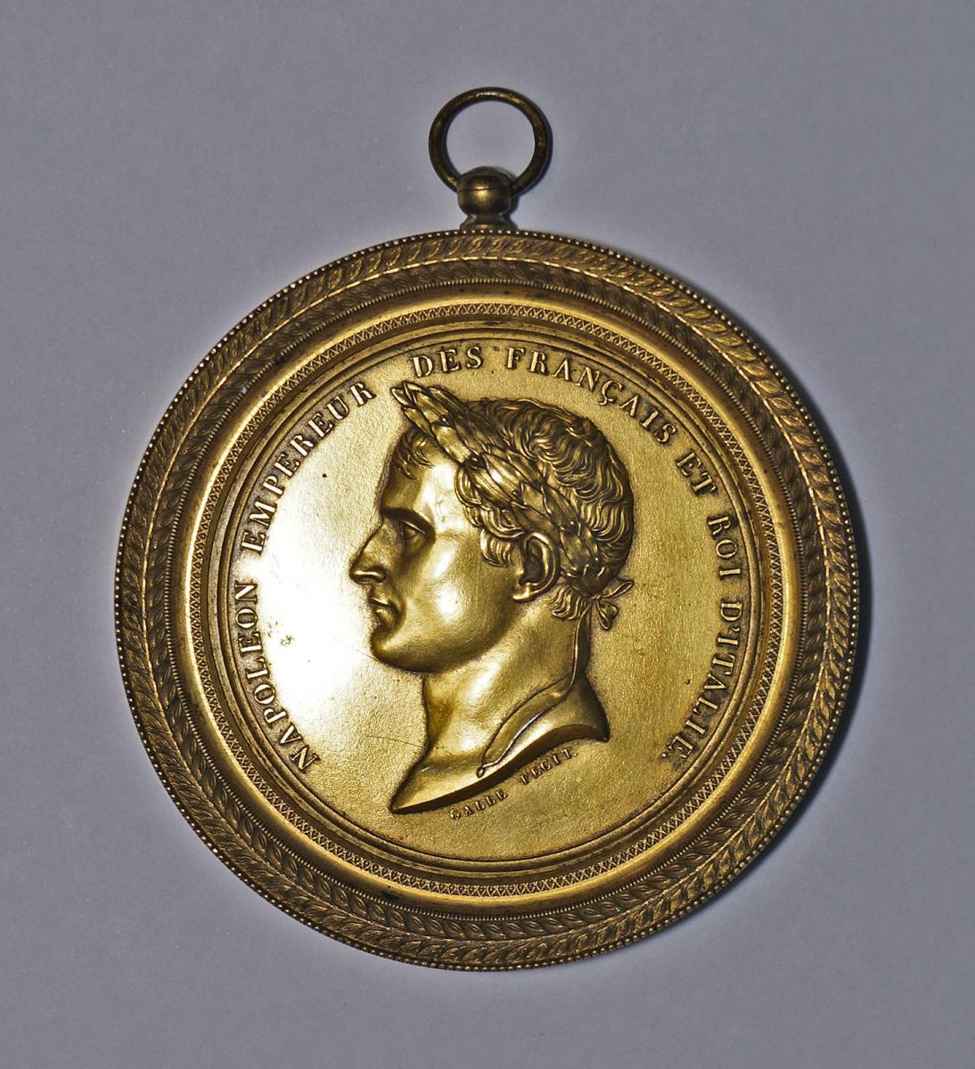 Médaillon En Bronze Doré Napoléon 1er 1808