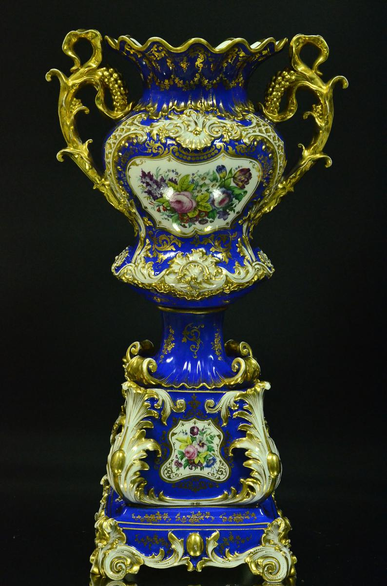 Grand Vase En Porcelaine De Paris Signé Jacob Petit-photo-3