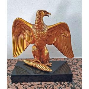 Aigle De Drapeau Bronze Doré 1er Empire Reproduction