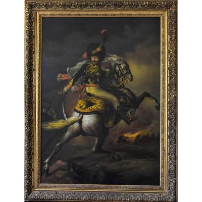 Horse Hunter After Théodore Géricault Oil On Canvas 20th
