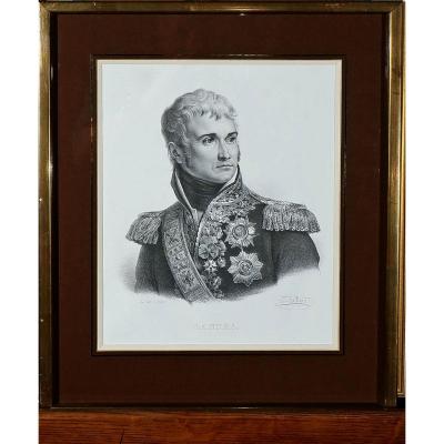 Lithography Portrait Of Jean Lannes Duke Of Montebello After Gérard 19th