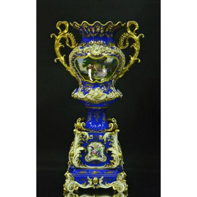 Grand Vase En Porcelaine De Paris Signé Jacob Petit