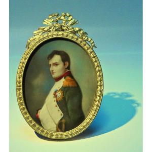Miniature Portrait De Napoléon 1er d'Après Paul Delaroche 