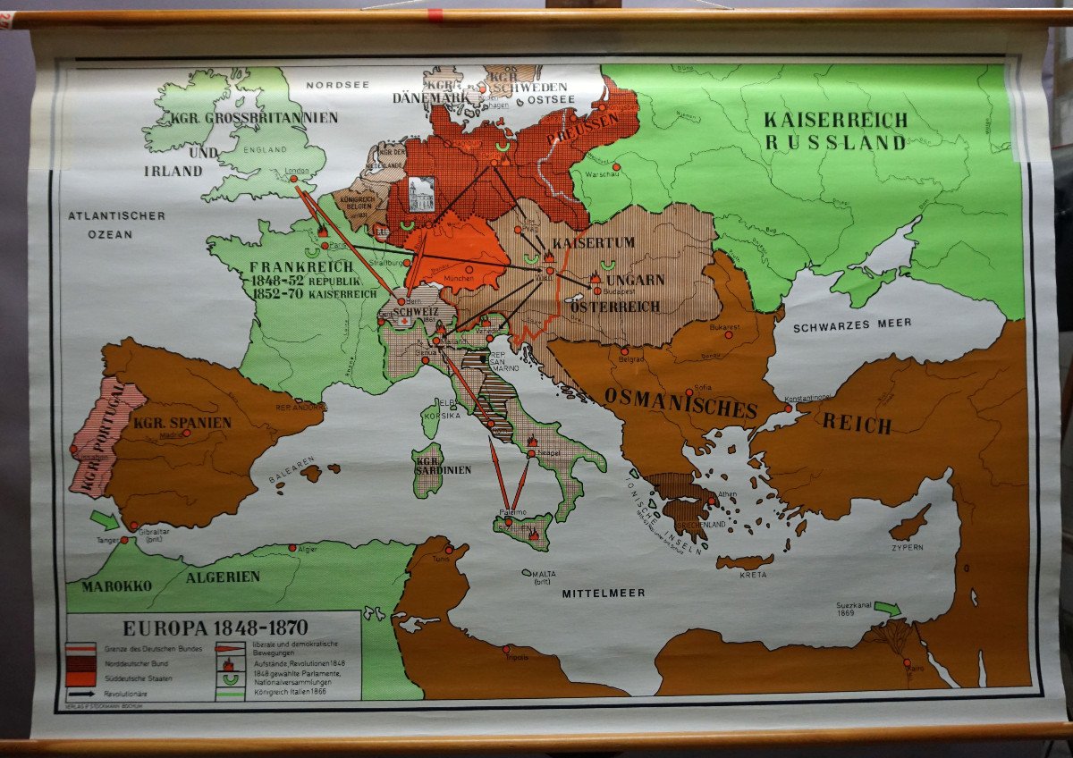 Proantic: History Of Europe 1848-1870 Roll Up Wall Map