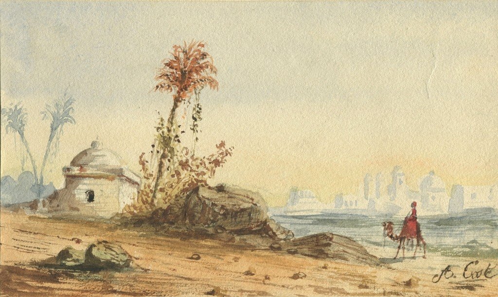 Orientalist Watercolor Around 1840 - Old Original Drawing