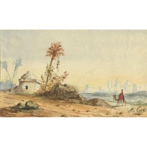 Aquarelle Orientaliste Vers 1840 - Dessin Original  Ancien