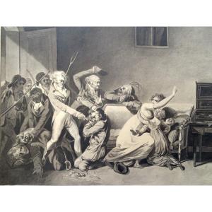  Original 1813 Wash Drawing By Louis Léopold Boilly - 2nd Scene Of Thieves