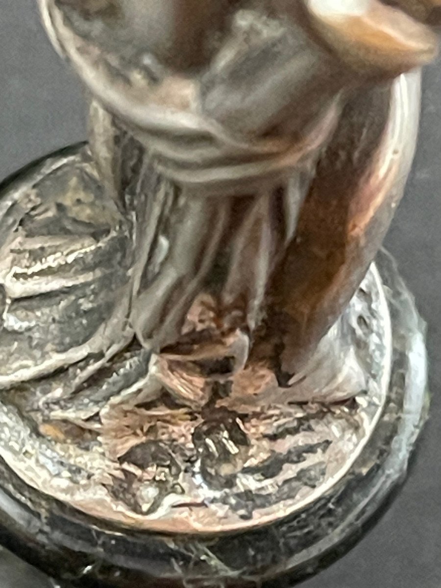 Extremely Rare Miniature Silver Sculpture Curiosa Eros With Tied Hands-photo-1