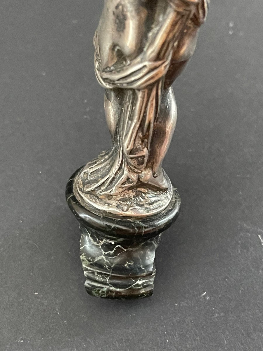 Extremely Rare Miniature Silver Sculpture Curiosa Eros With Tied Hands-photo-2