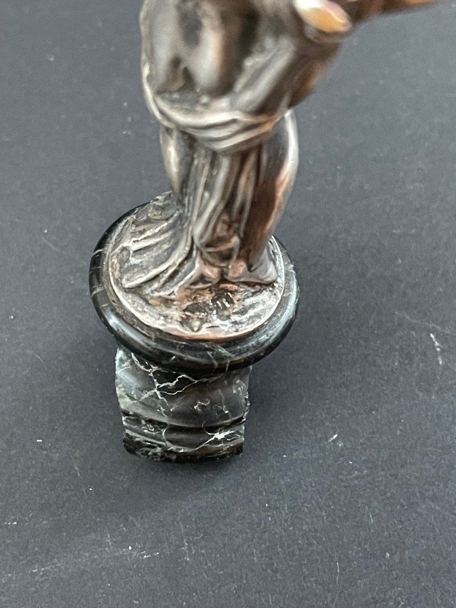 Extremely Rare Miniature Silver Sculpture Curiosa Eros With Tied Hands-photo-8