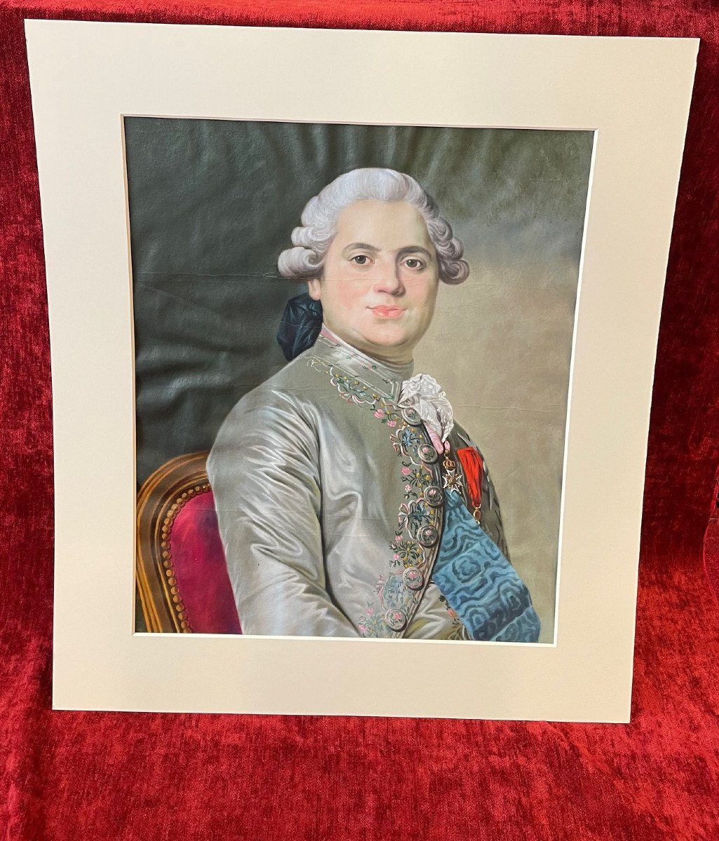 Grande Peinture Comte De Provence Louis XVIII Tableau Portrait Roi De France-photo-4