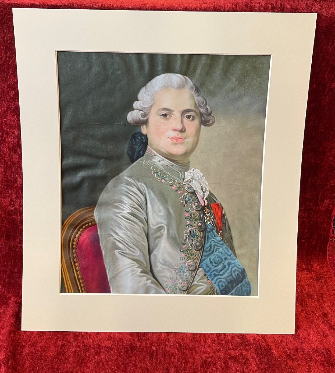 Grande Peinture Comte De Provence Louis XVIII Tableau Portrait Roi De France-photo-8