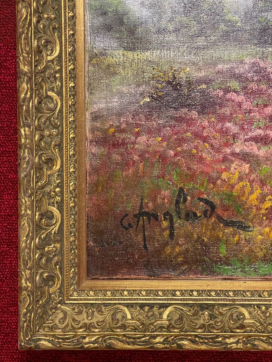 Unique Signed Painting Landscape Gaston Anglade Corrèze Crozant School-photo-4