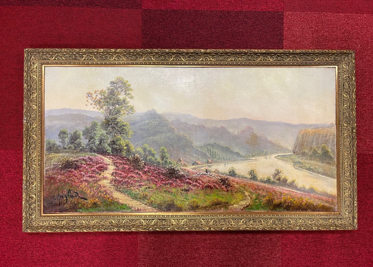 Unique Signed Painting Landscape Gaston Anglade Corrèze Crozant School