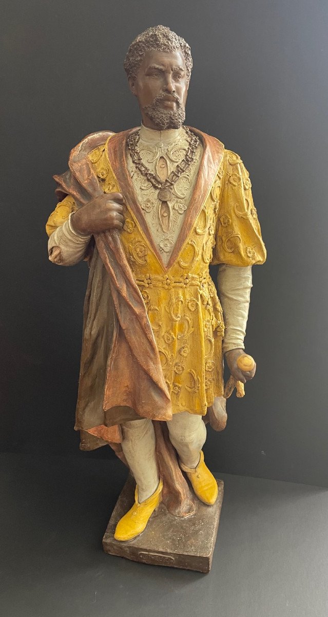 Very Rare Large Terracotta Signed Othello Goldscheider Austria 1890 19th Century