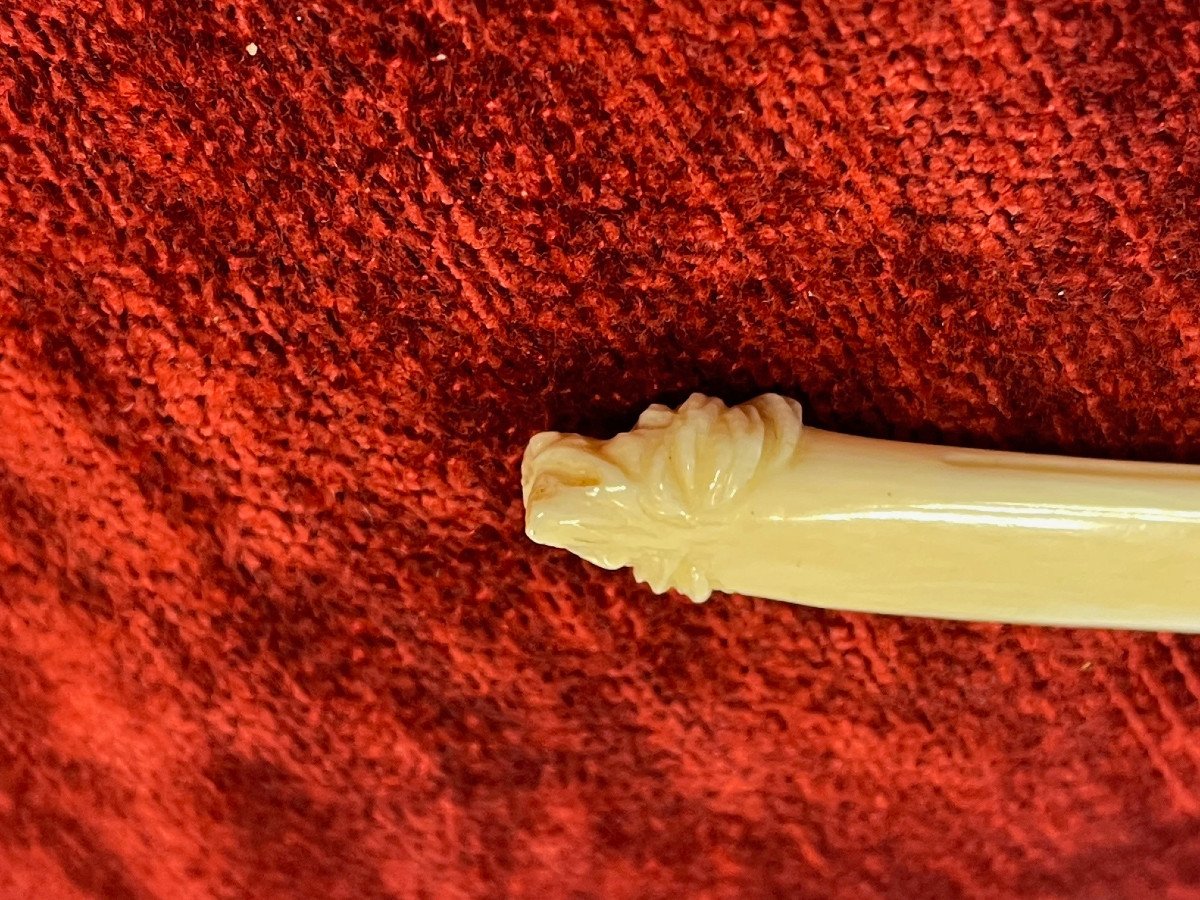 Ivory Bookmark Lion Head 19th Century Object Of Curiosity-photo-4