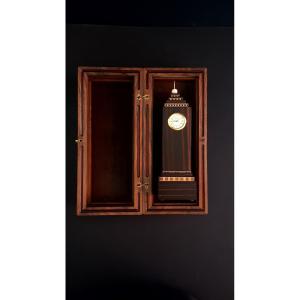 Rare Luxurious Elie Bleu Paris Clock In Rosewood Marquetry In The Art Deco Style.