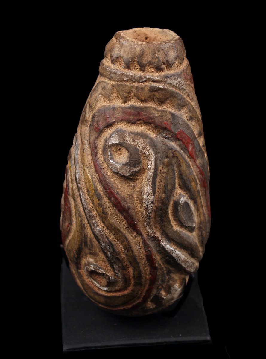 Pottery Flute, Tribal Art, Oceanic Art, Oceania, Papua New Guinea, Instrument-photo-2