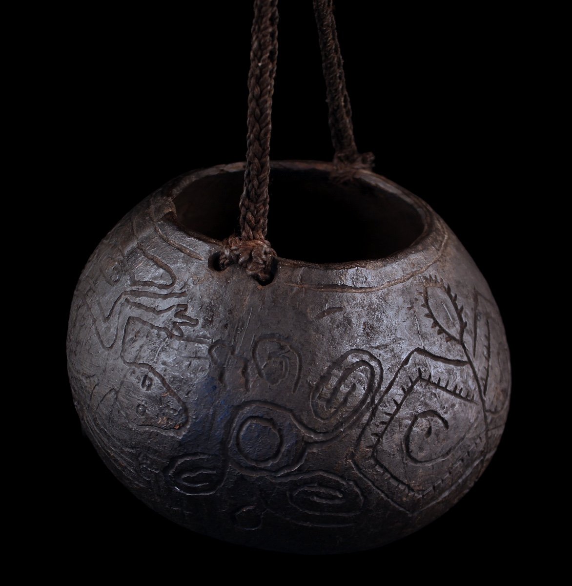 Chiseled Coconut, Tribal Art, Oceanic Art, Papua New Guinea, Oceania, Container-photo-7