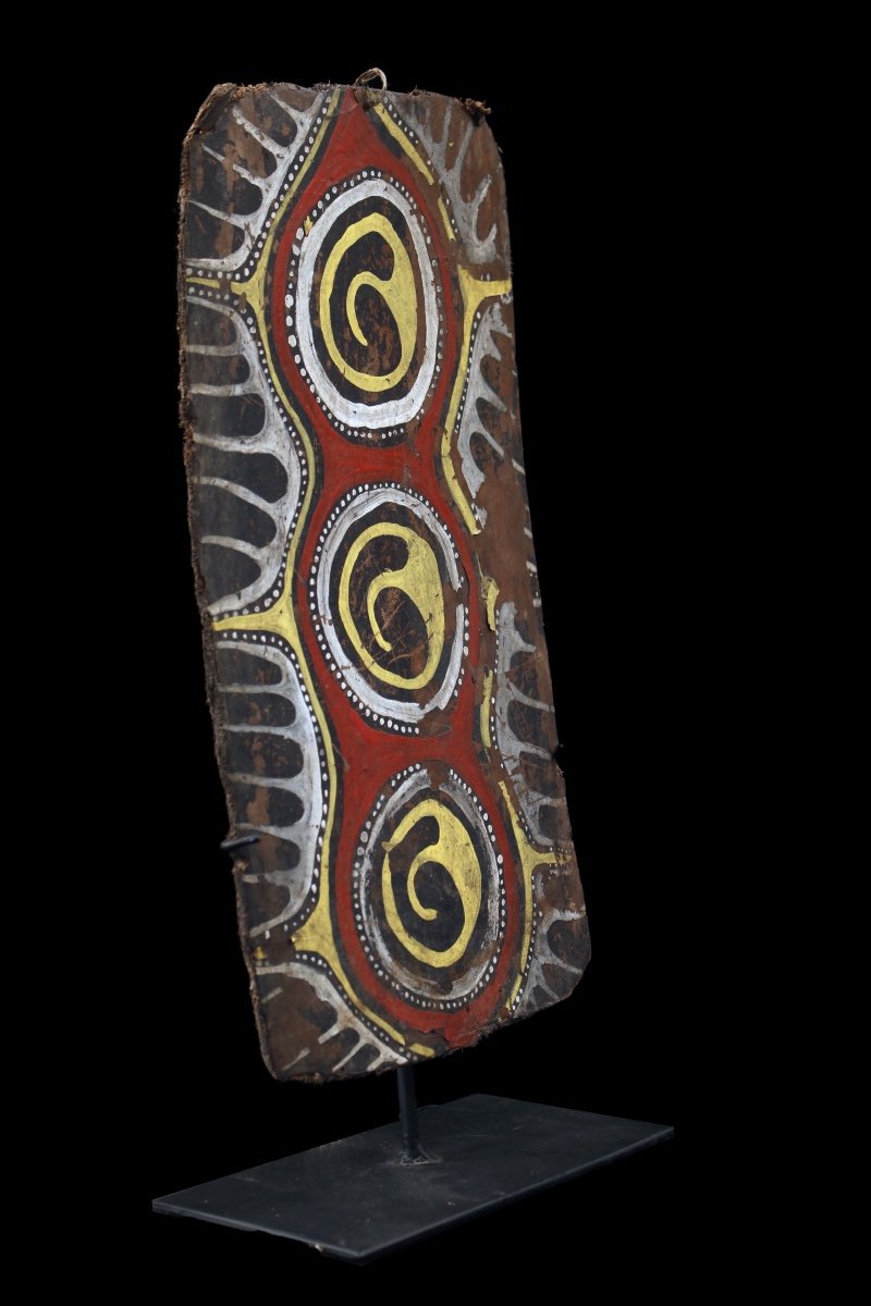 Small Painted Bark, Papua New Guinea, Primitive Art, Oceanic Art, Tribal Art-photo-3