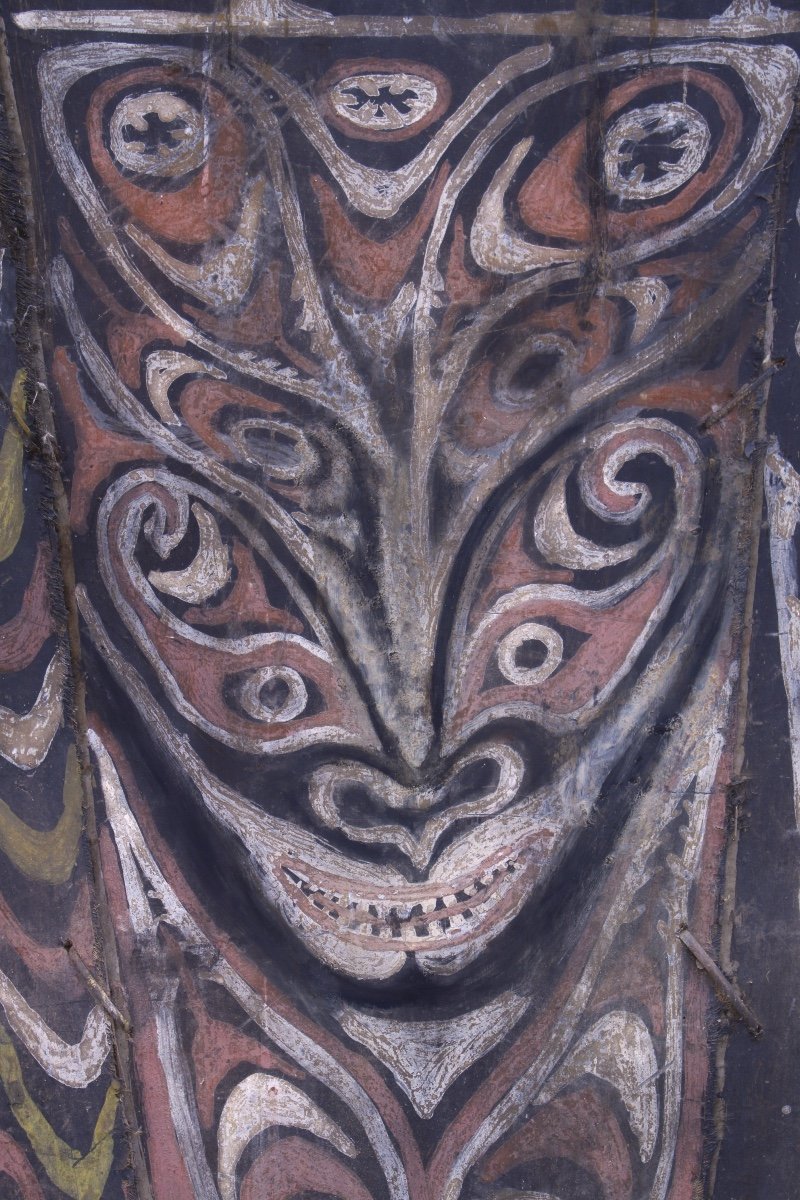 Painted Bark Panel, Oceanic Art, Tribal Art, Pacific Art, Oceania-photo-3