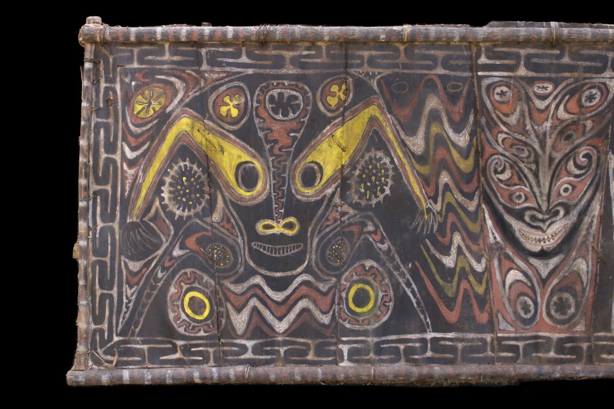 Painted Bark Panel, Oceanic Art, Tribal Art, Pacific Art, Oceania-photo-1