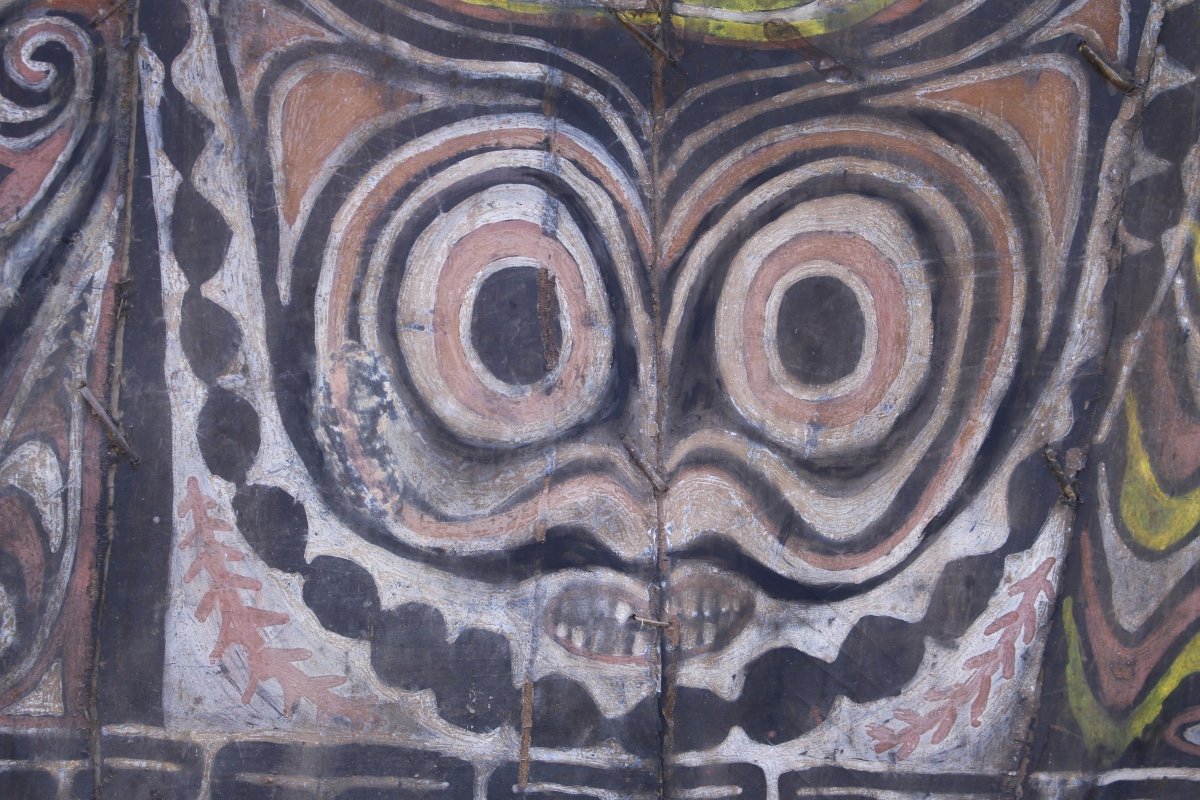 Painted Bark Panel, Oceanic Art, Tribal Art, Pacific Art, Oceania-photo-3