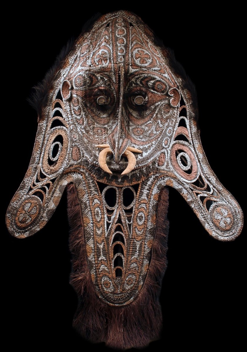 Gable Mask, Tribal Art, Papua New Guinea, Oceanic Art, Oceania, Basketry