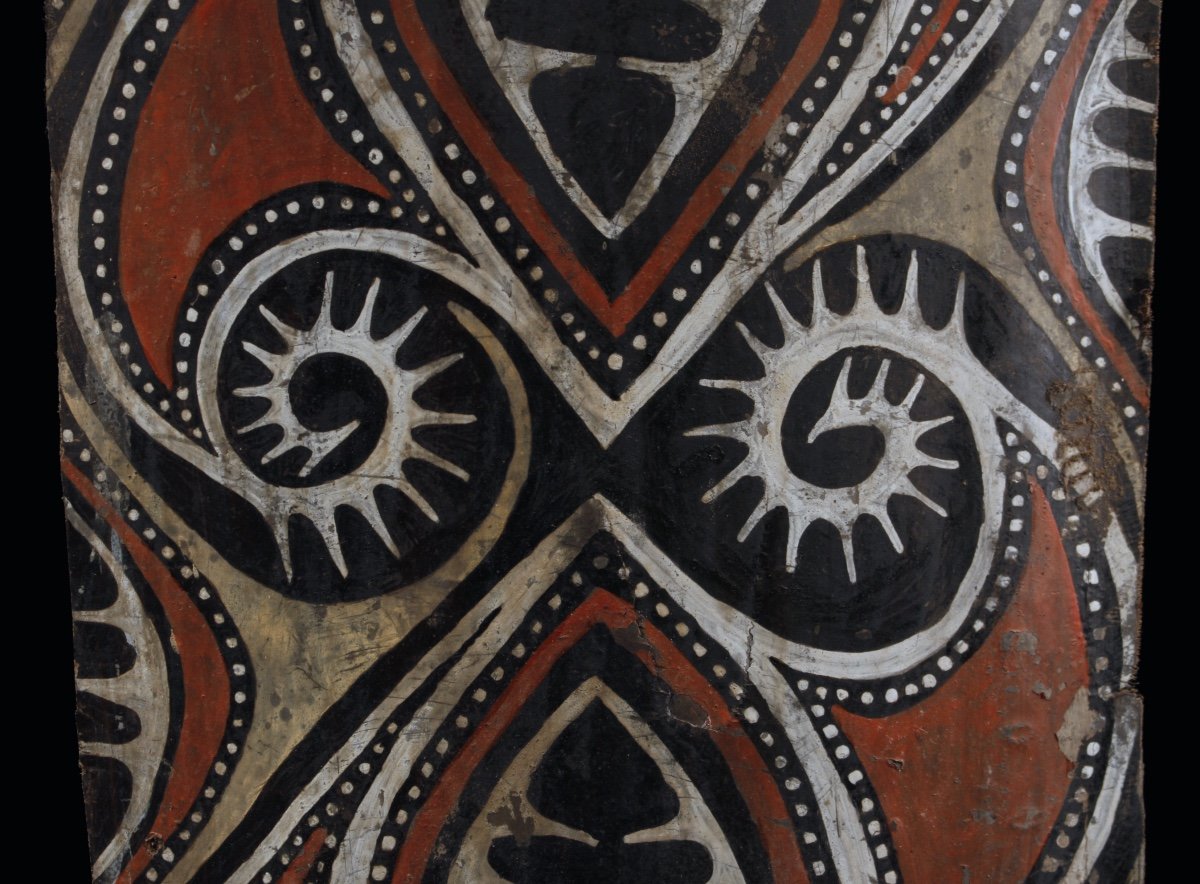 Painted Bark, Kwoma Ethnic Group, Papua New Guinea, Primitive Art, Oceanic Art, Tribal Art-photo-3