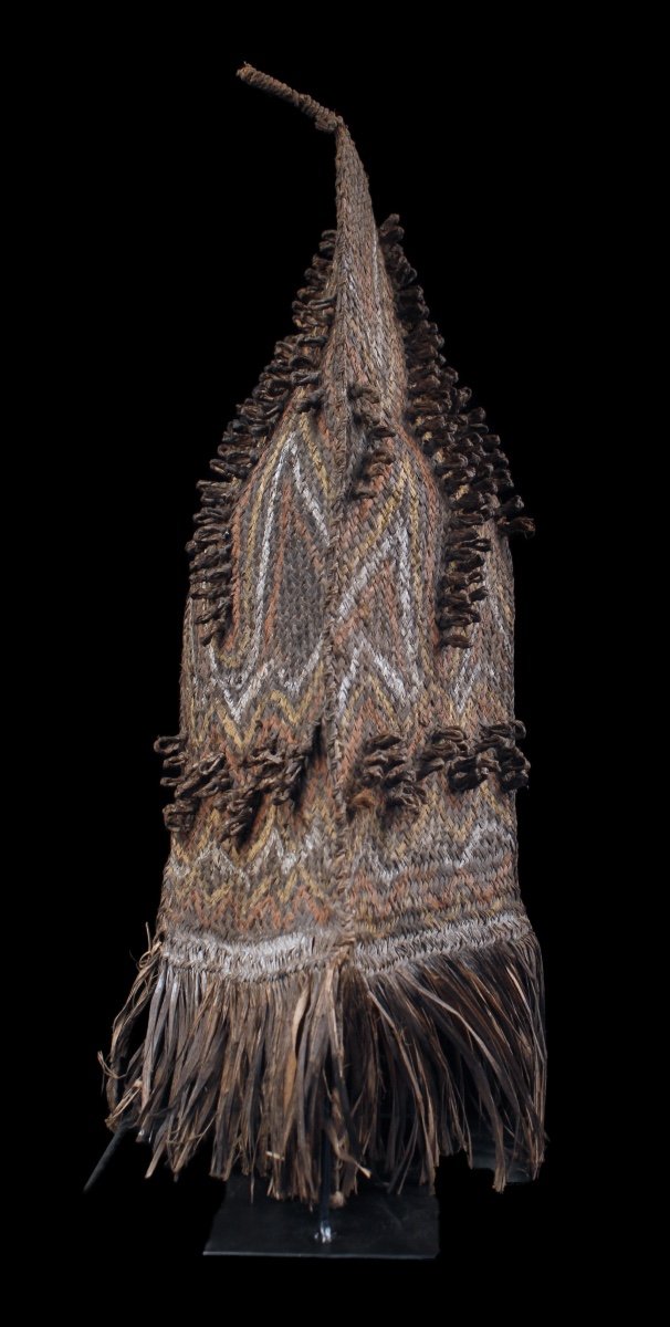 Fiber Cape, Ceremonial Headdress, Tribal Art, Oceanic Art, Papua New Guinea-photo-3