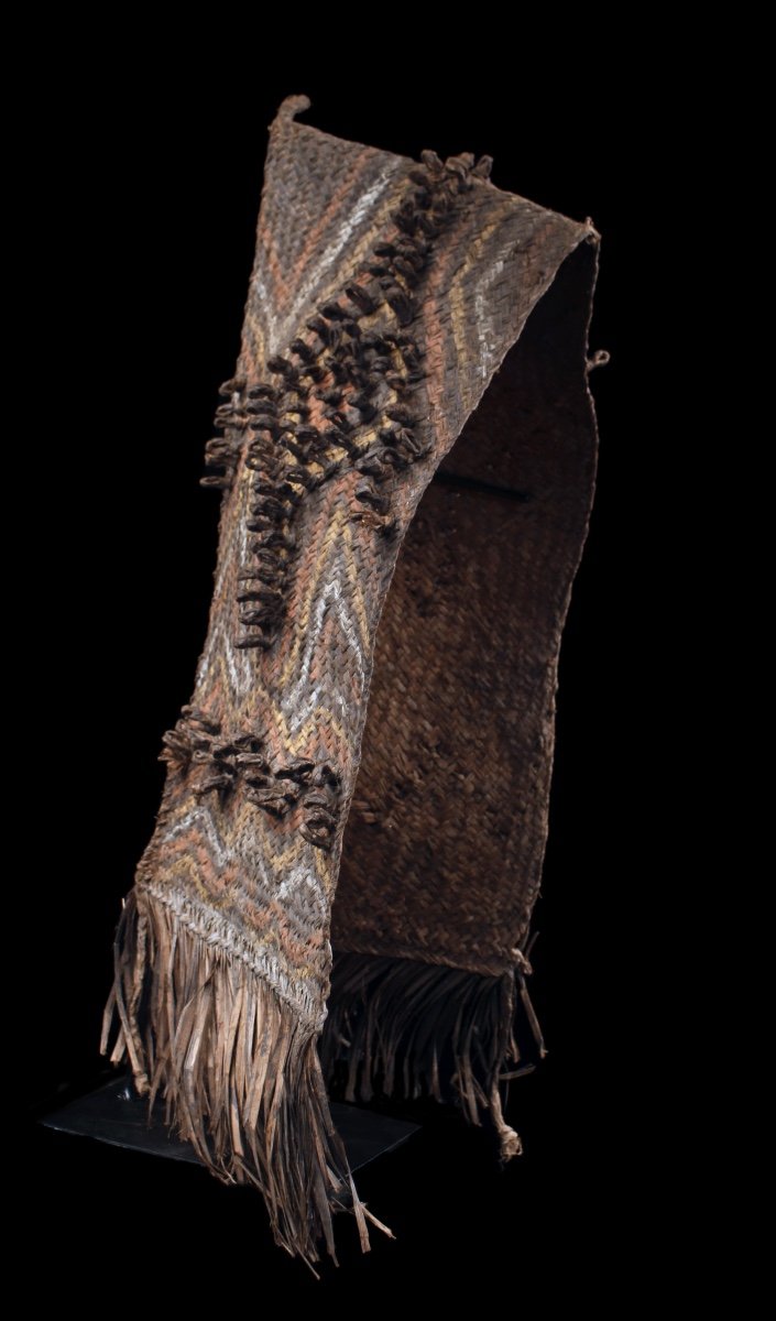 Fiber Cape, Ceremonial Headdress, Tribal Art, Oceanic Art, Papua New Guinea-photo-4