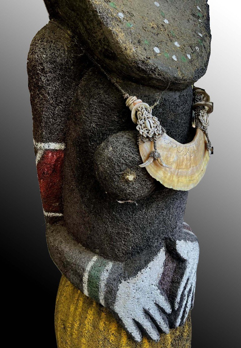 Exceptional And Rare Grade Figure "maternity" Malakula Vanuatu Oceania Art Premier-photo-1