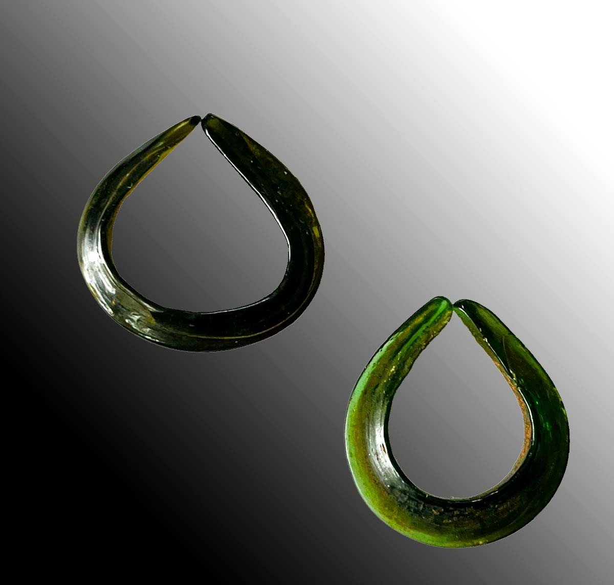 Rare Humboldt Bay Glass Earrings Papua New Guinea Oceania Tribal Art-photo-2