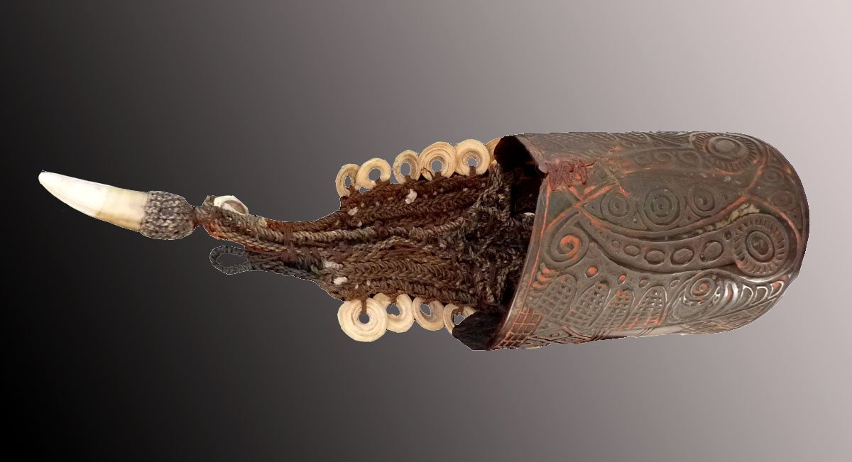 Important Papua New Guinea Oceania Warrior Armband Primitive Art-photo-4