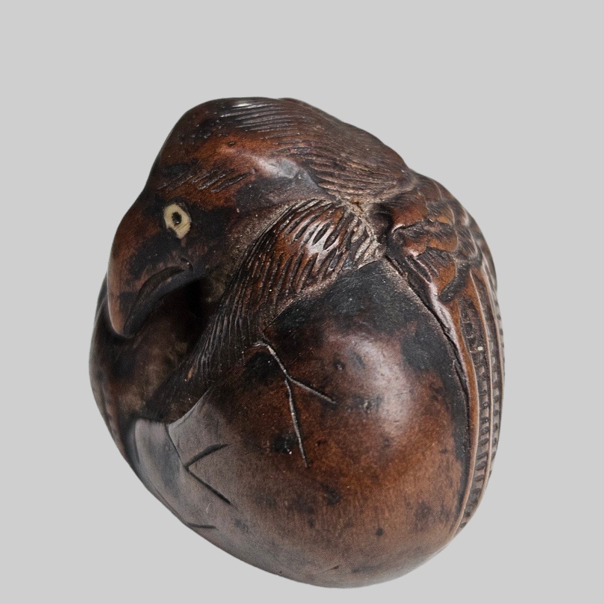 Netsuke D’un Tengu Sortant De Son Oeuf-photo-3