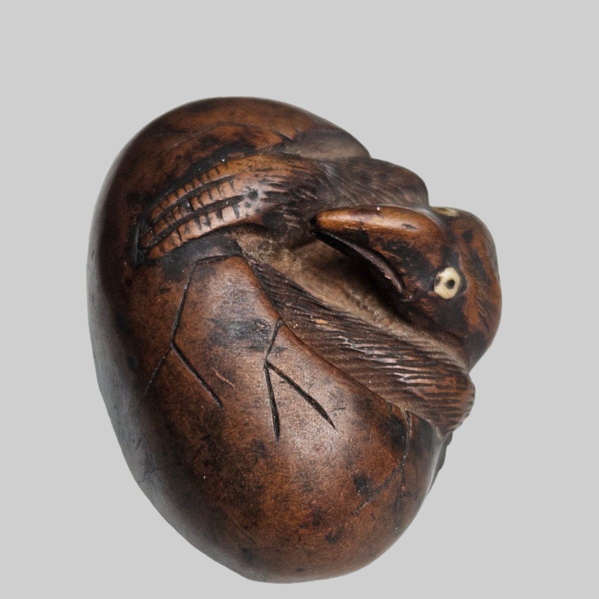 Netsuke D’un Tengu Sortant De Son Oeuf-photo-4