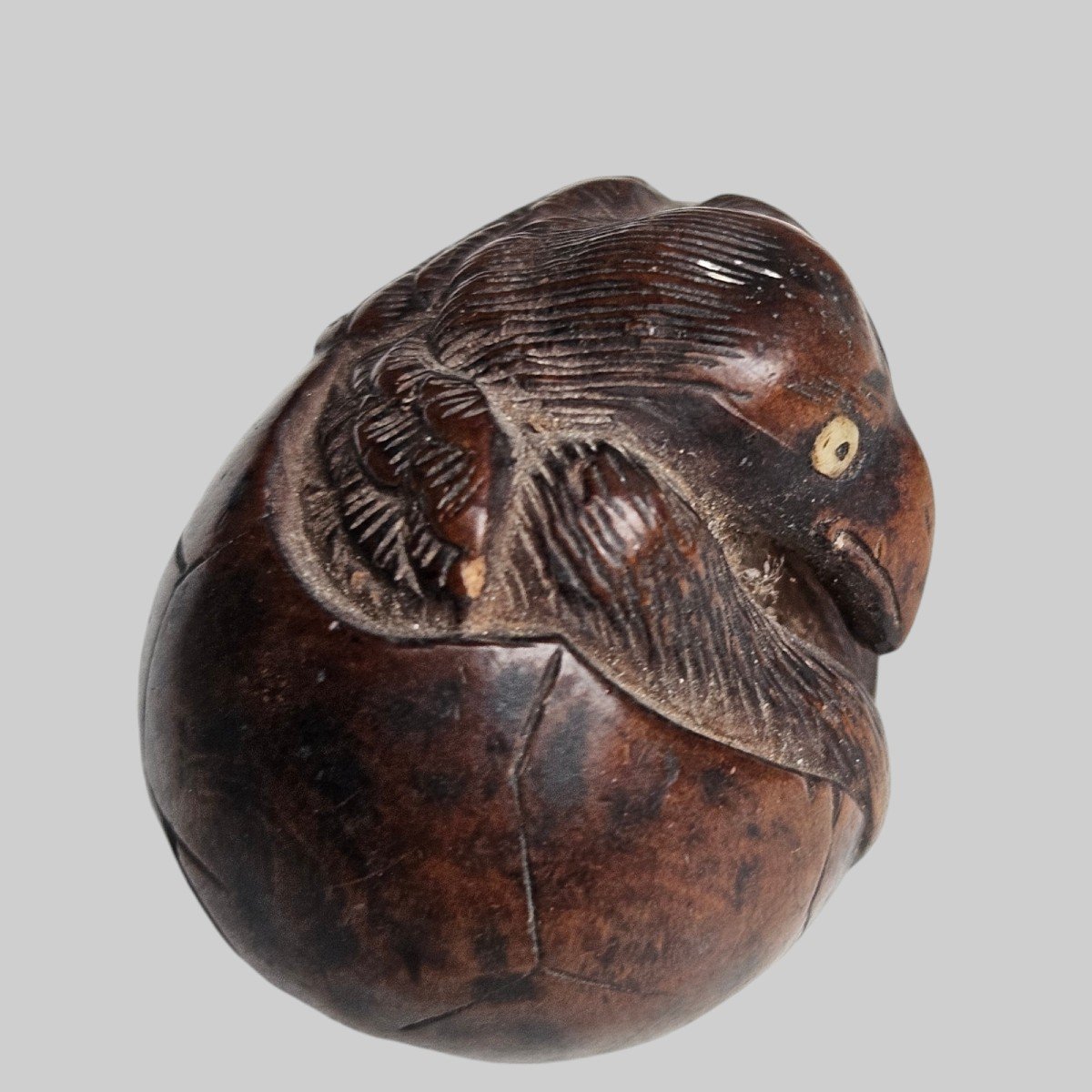 Netsuke D’un Tengu Sortant De Son Oeuf-photo-7