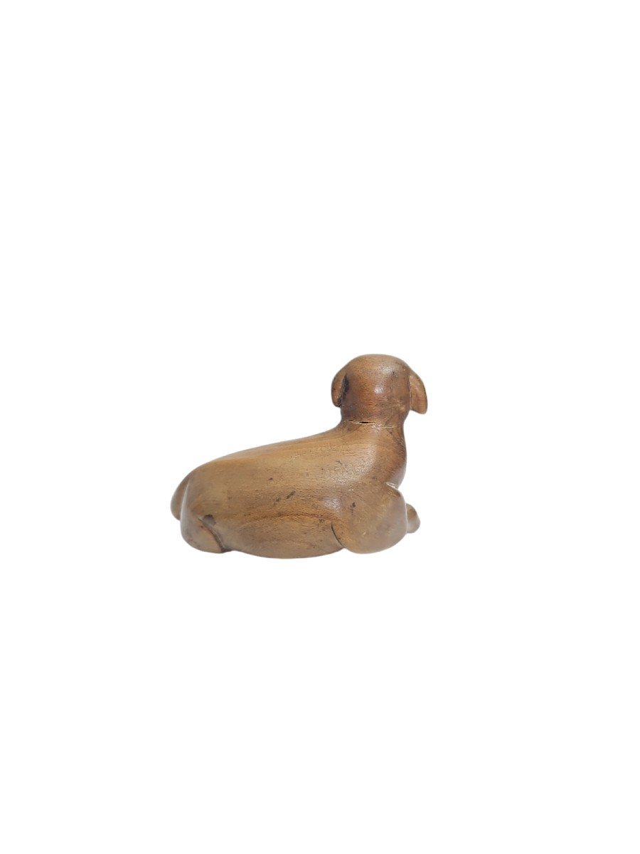 Netsuke  Of A Reclining Dog -photo-3