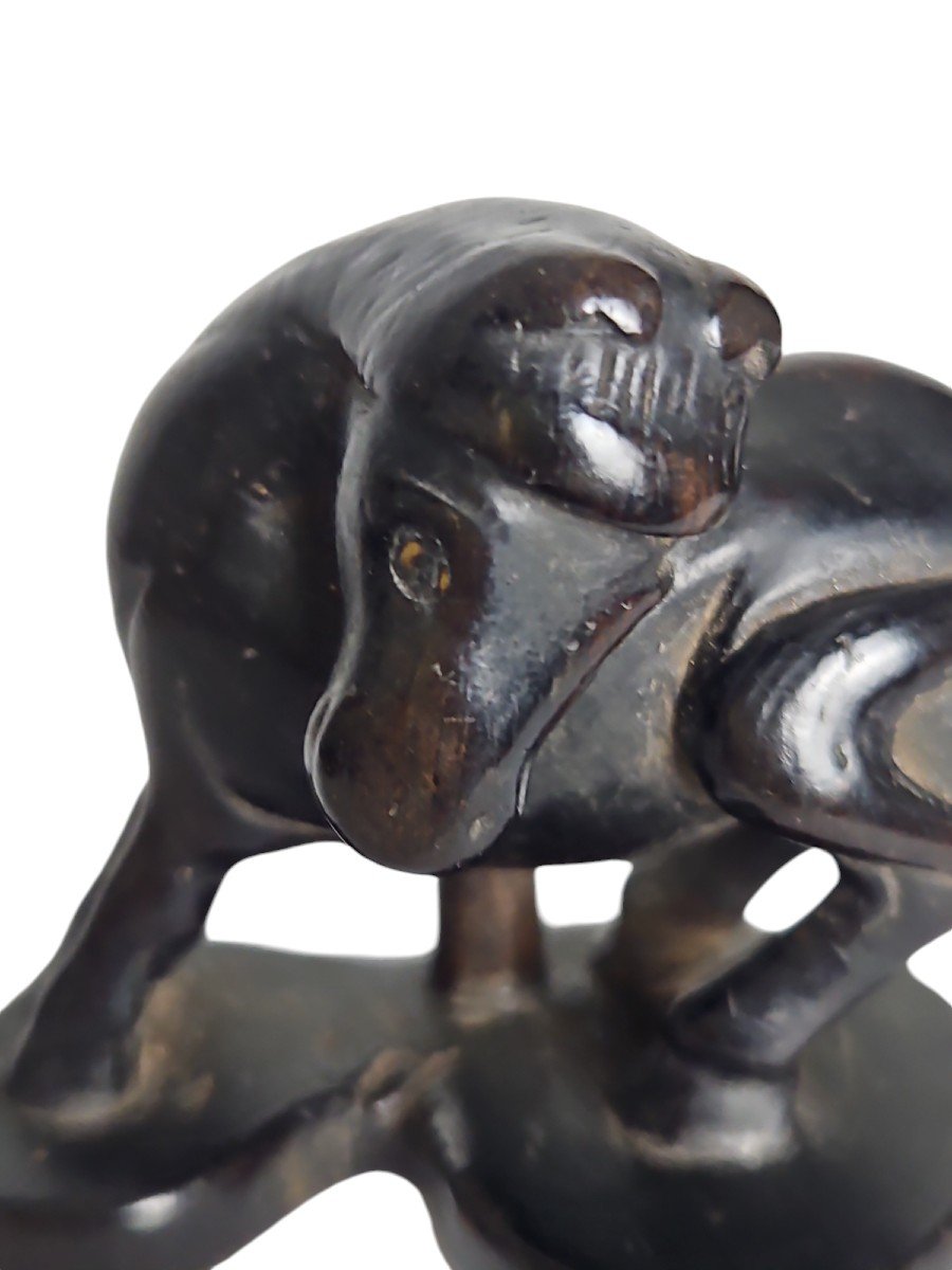 Cheval Chokaro Sur Une Gourde. Netsuke -photo-3