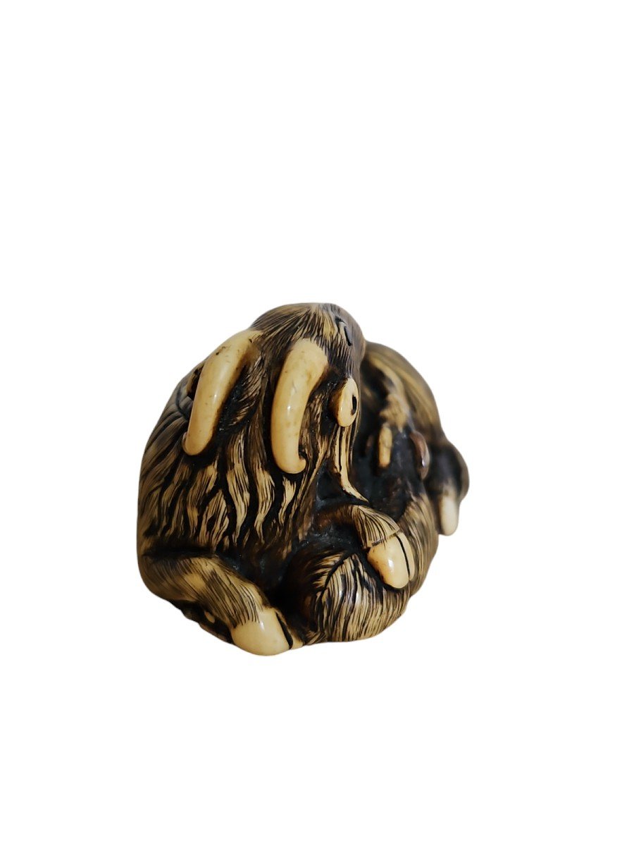 Chèvre Avec Son Petit,  Netsuke -photo-2