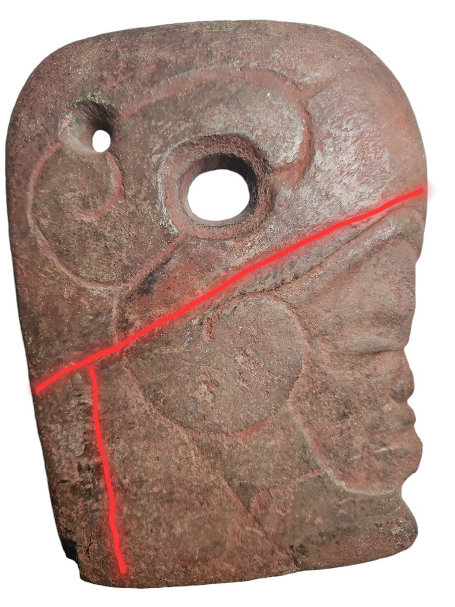 Stone Hacha Of A Helmeted Warrior -photo-2