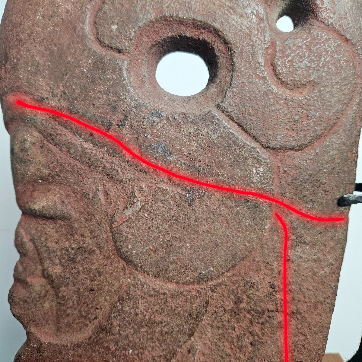 Stone Hacha Of A Helmeted Warrior -photo-3