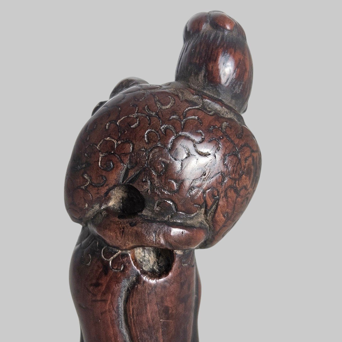 Netsuke Représentant Une Mère Et Son Enfant -photo-4