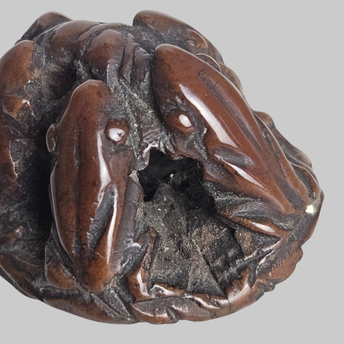 Netsuke Depicting 5 Frogs-photo-4