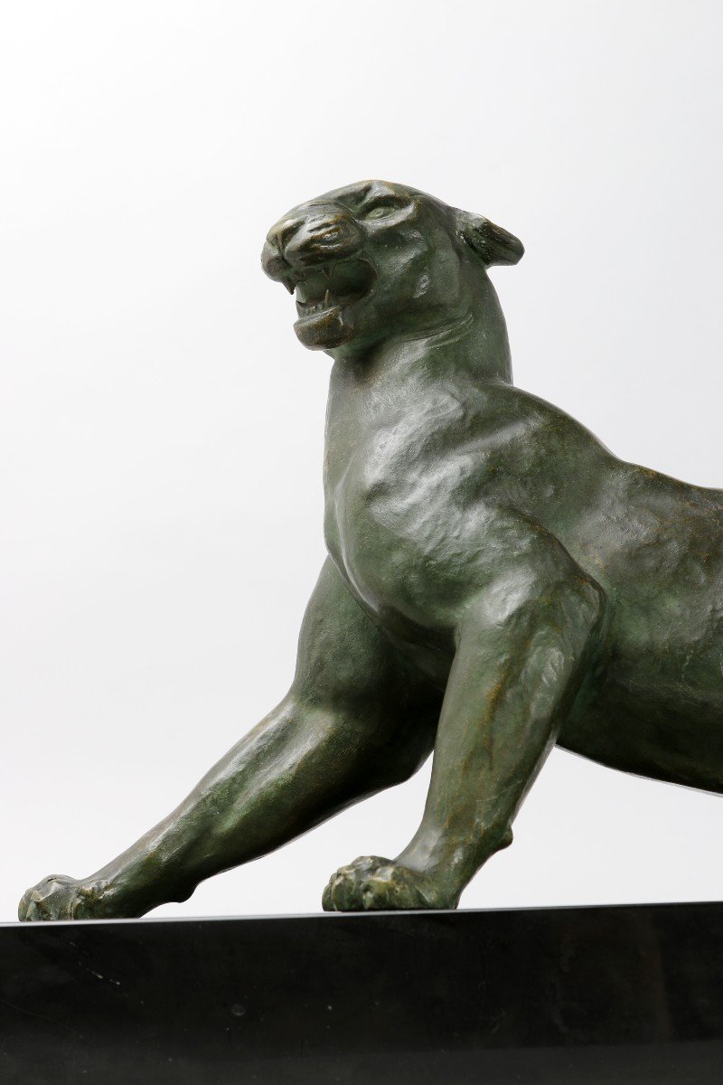 Art Deco  Lioness Bronze-photo-5